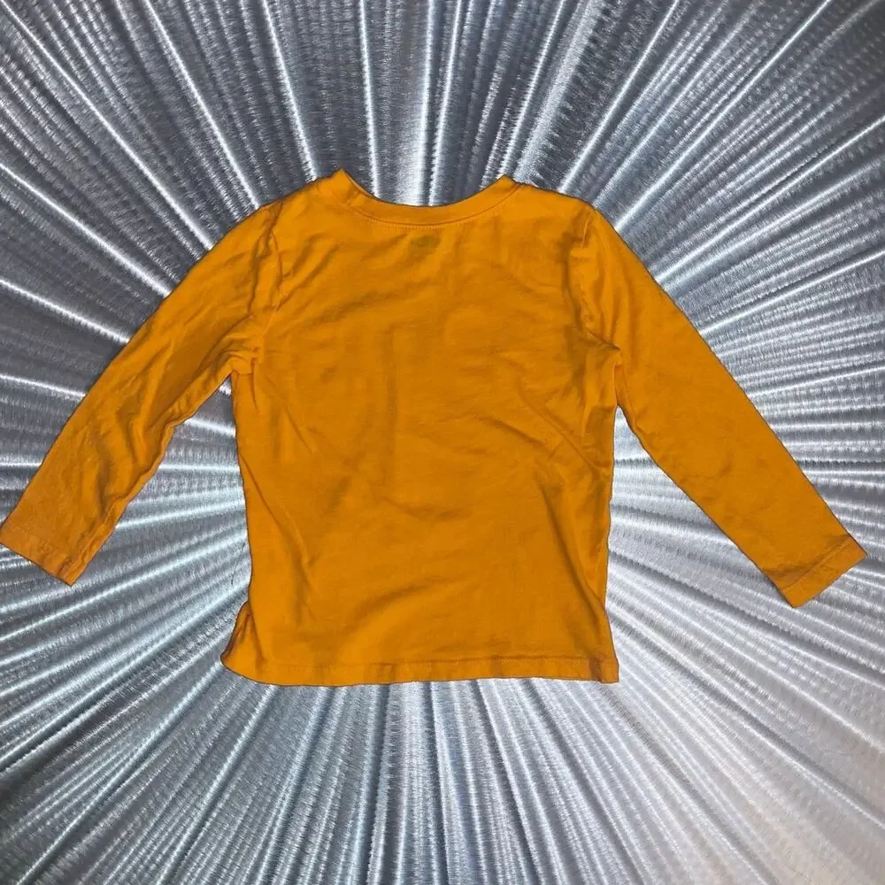 Halloween Spooky Skull Spider Old Navy 4T Kids Orange Long Sleeve Tee